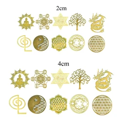 10Pc DIY 7 Chakra Copper Energy Tower Orgonite Sticker Flower Life Tree Pyramid Decor Epoxy Resin Fillings Resin Crafts