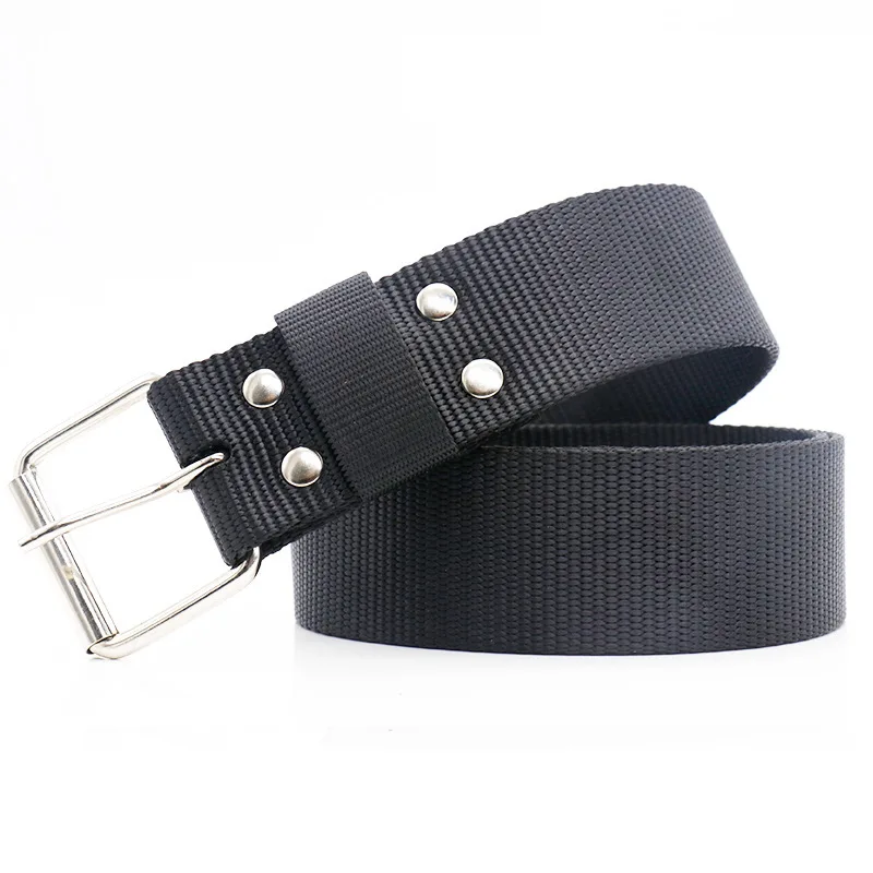 

Flying Art Custom Men's Stainless Steel single-sided Pnhole Buckle Nylon Belt 40mm ladies Casual Belt buckle