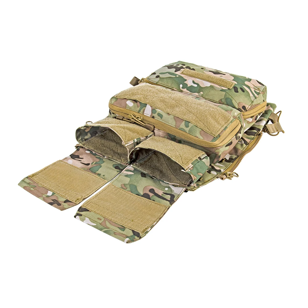 Tactical Zip-on Panel Zipper-on Pouch Hunting Bag Airsoft Molle Plate Carrier For AVS JPC 2.0 CPC Vest