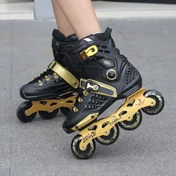 Adult Inline Roller Skates Flat Figure 12 Choice Skating Shoes Sneaker Outdoor Beginner Advanced Aluminum Trucks PU Wheels Cool