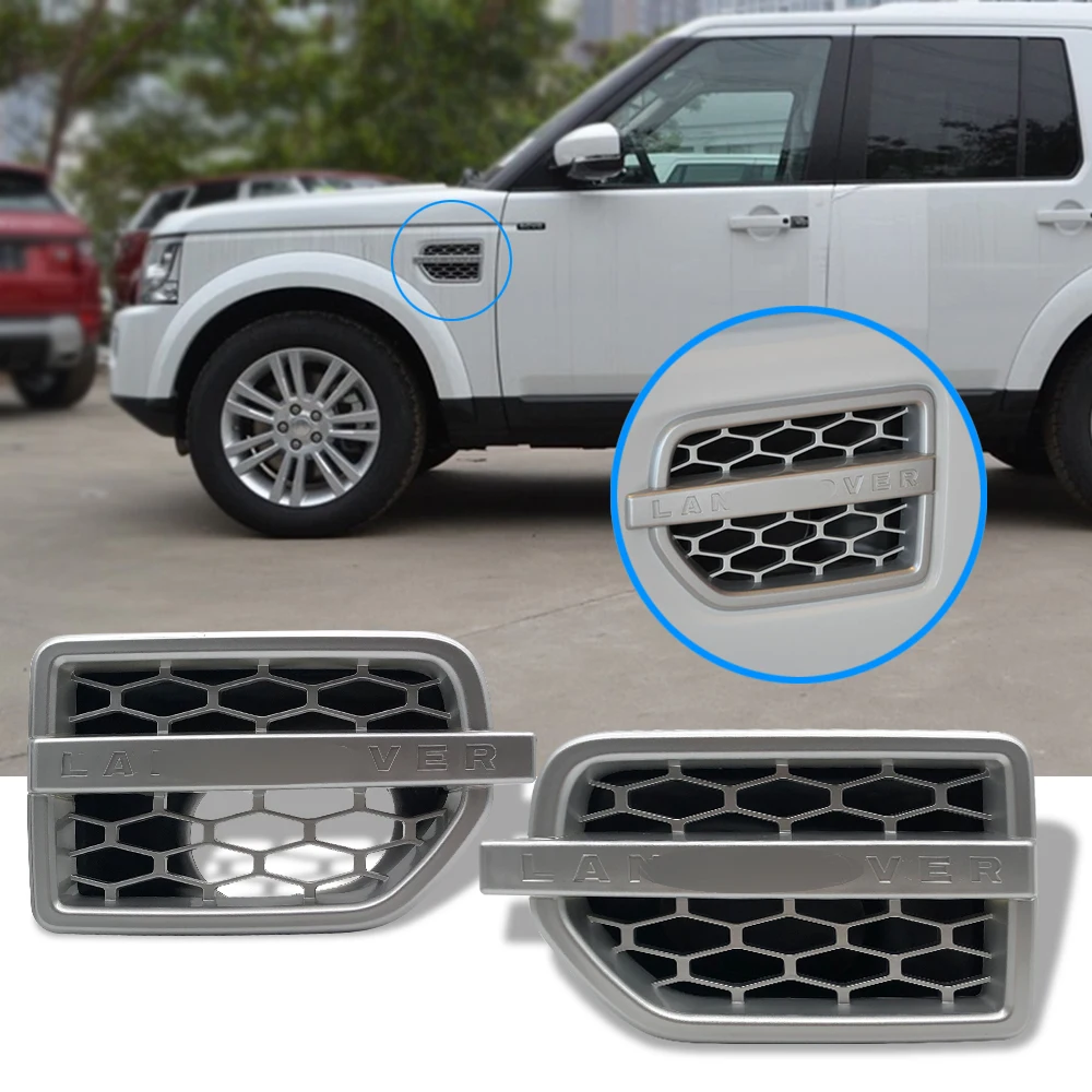 2Pcs Gloss Black ABS Car Air Intake Fender Vents Side Grille For Land Rover Discovery 4 LR4 2010 2011 2012 2013 2014 2015 2016