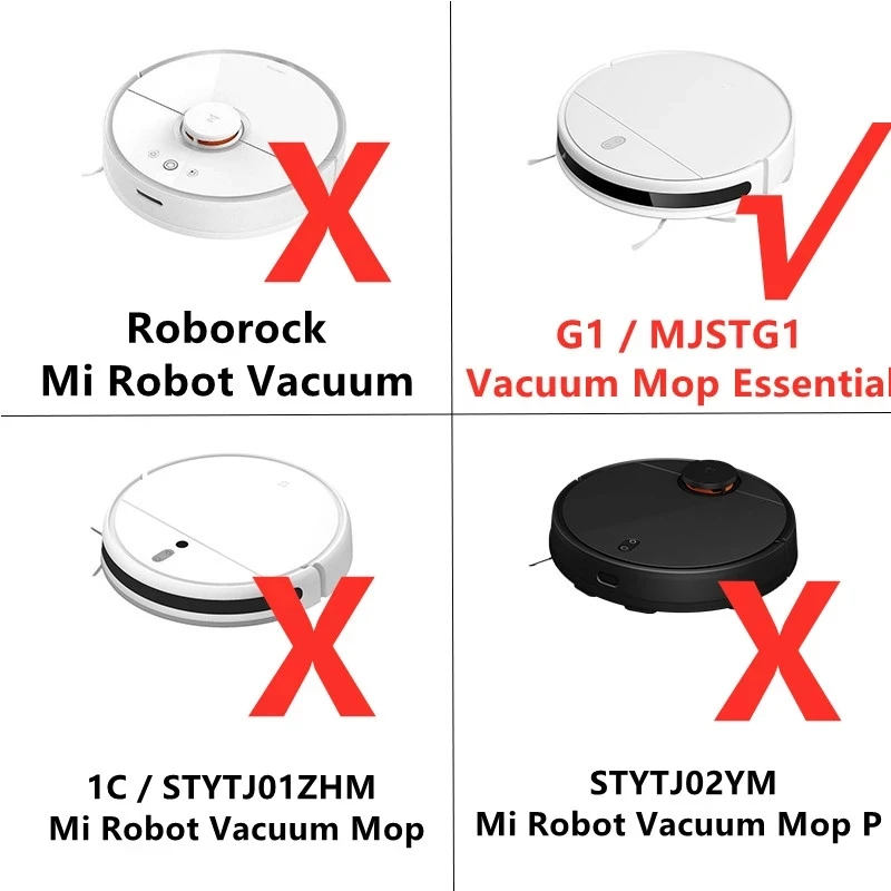 Main Brush + Side Brush + Filter + Rag + Roller Cover for Xiaomi Mi Robot Vacuum Mop-Essential G1 MJSTG1 SKV4136GL Robot Cleaner