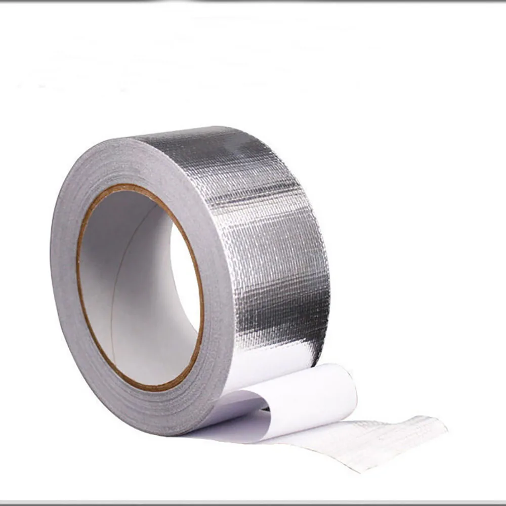 Westspark 1PC 20M Self-Adhesive Silver Heat Reflective Tape, Fiber-Glass Aluminum Foil Tape, Heat Jacketing Insulation Resistant