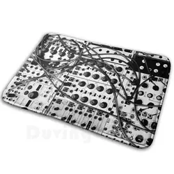 Analog Synthesizer Modular System-Black And White Illustration Mat Rug Carpet Anti-Slip Floor Mats Bedroom Synthesizer Modular