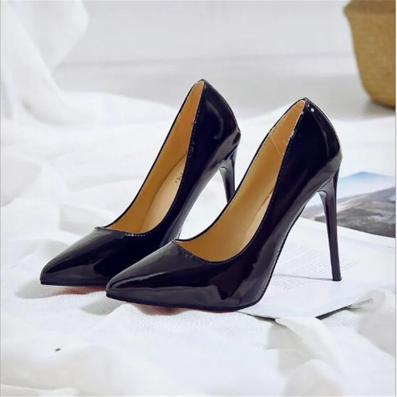 2024 Plus Size 34-44 HOT Women Shoes Pointed Toe Pumps Patent Leather Dress High Heels Boat Shoes Wedding Shoes Zapatos Mujer