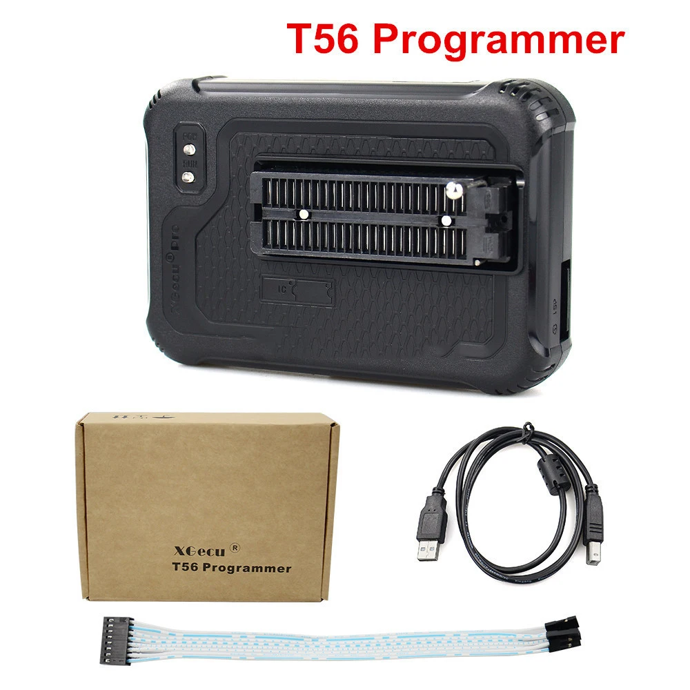 XGecu – programmateur universel T56 Original, puissant Support Nor Flash / NAND Flash / EMMC + 15/17 adaptateurs, Clip de Test, calculatrice intelligente