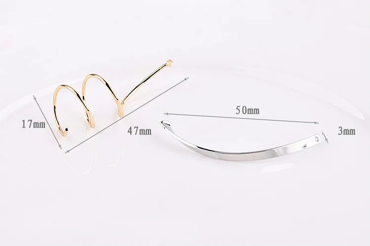 Temperament Simple Fashion Curve Round Personality Geometric Earring Accessories DIY Handmade Earring Earrings Material(4pieces)