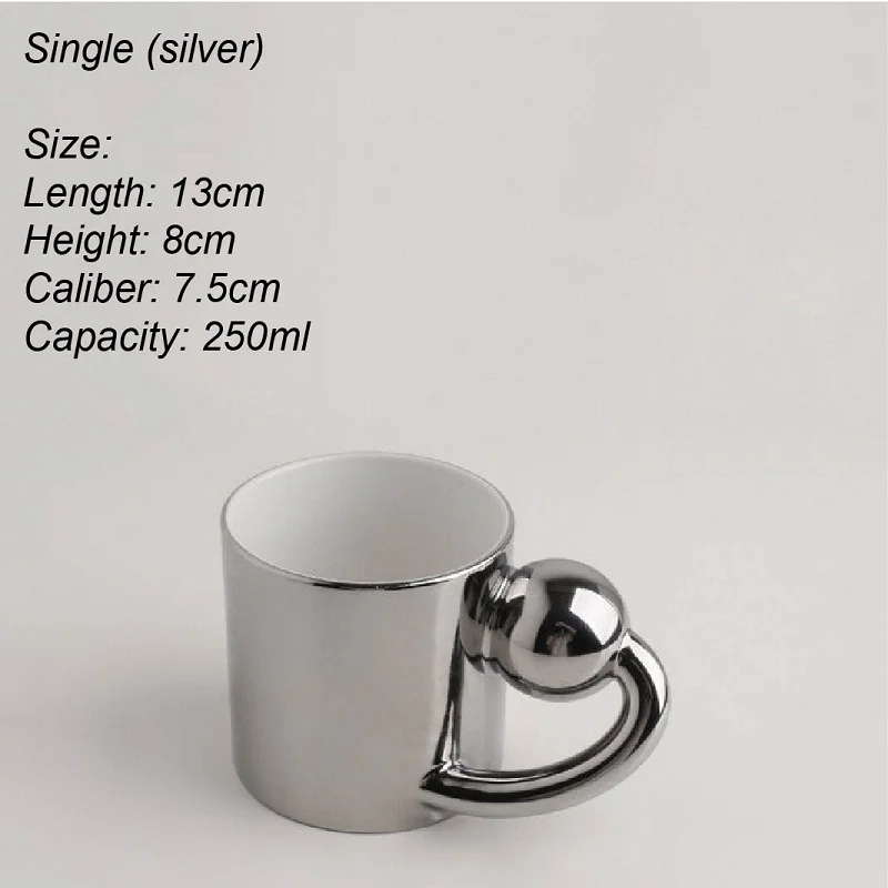 ถ้วยชานมแก้วกาแฟด้ามลูกหมุนถ้วยเซรามิกแบบสร้างสรรค์พร้อมจานถ้วยข้าวโอ๊ตถ้วยถ้วยเค้กการตกแต่งบ้านนอร์ดิก250มล.