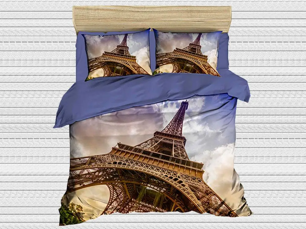 Best Class Digital Printed 3d Single Personality Duvet cover set Eiffel Tower