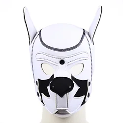 White Sexy Dog Cosplay Full Face Erotic Bondage Puppy Hood Mask for Men Women Bdsm Slave Pup Fetish Adults Games Flirt Sex Toys