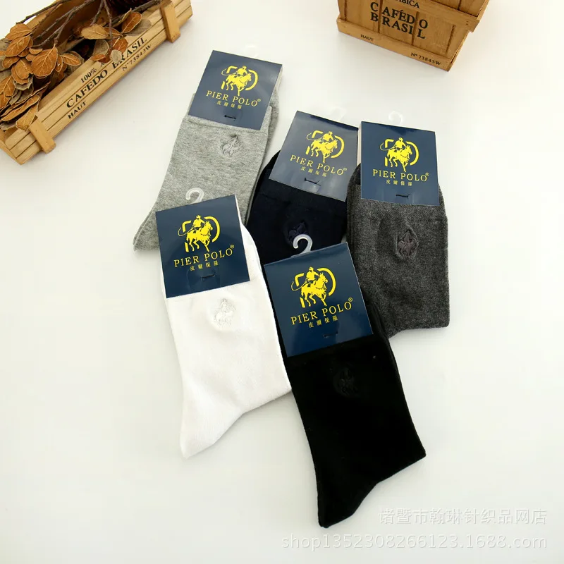 PIER polo socks Hot autumn new all-match male POLO socks Cotton classic casual socks business Embroidery Calcetines Hombre Sox