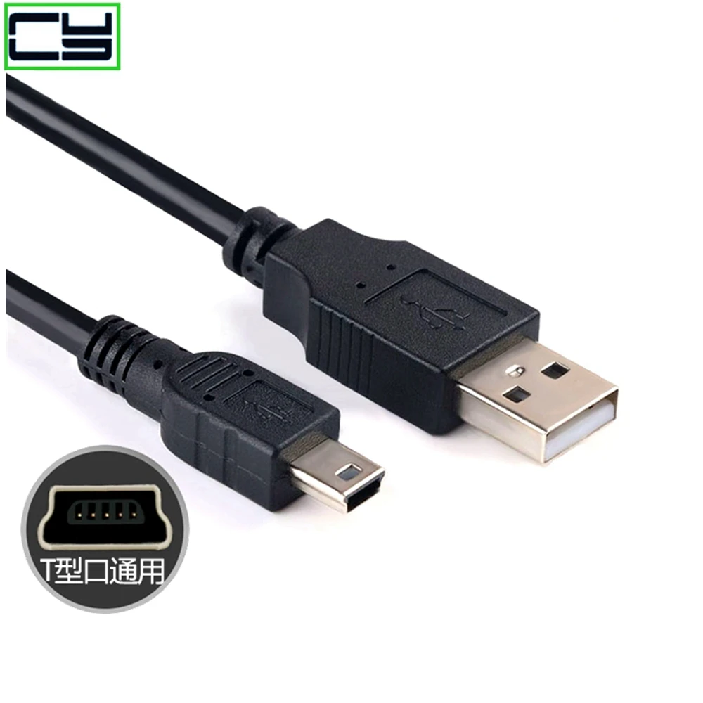 1PC Data Charging Cable Cord Adapter USB 2.0 A Male to Mini 5 Pin B Best Black length 0.3-5M Data Cables usb extension cable