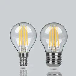Lampada E27 LED Filament Light Dimmable Glass Blub Lamps 220V LED Edison Chandelier E14 G45 240V Vintage Led Bulb 2W 4W 6W