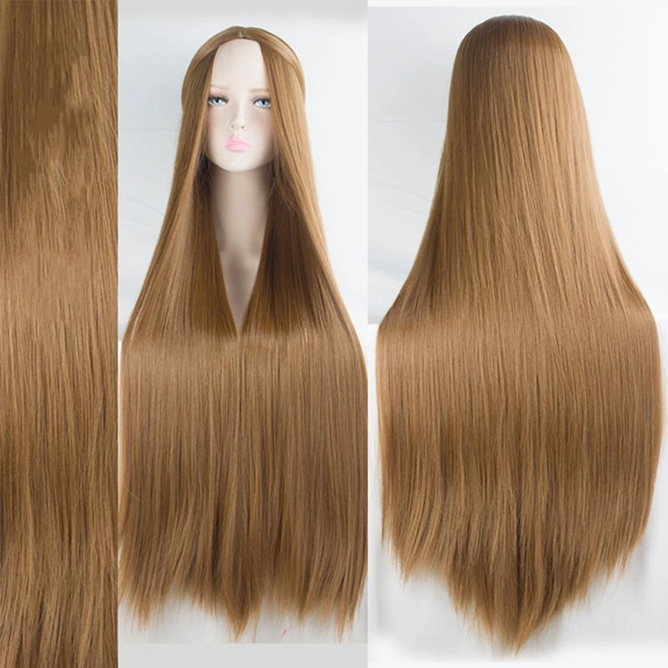 AILIADE 100cm Synthetic Long Straight Wigs for Women Universal Cartoon Anime Cosplay Party Wig Machine Made Heat Resistant Hair