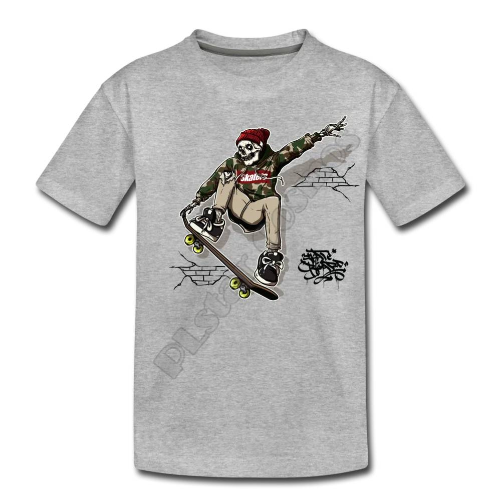 Camiseta Skeleton Skater para niños, camisetas con estampado 3D completo para niños, camisetas para niño y niña, Animal divertido, manga corta de verano 02