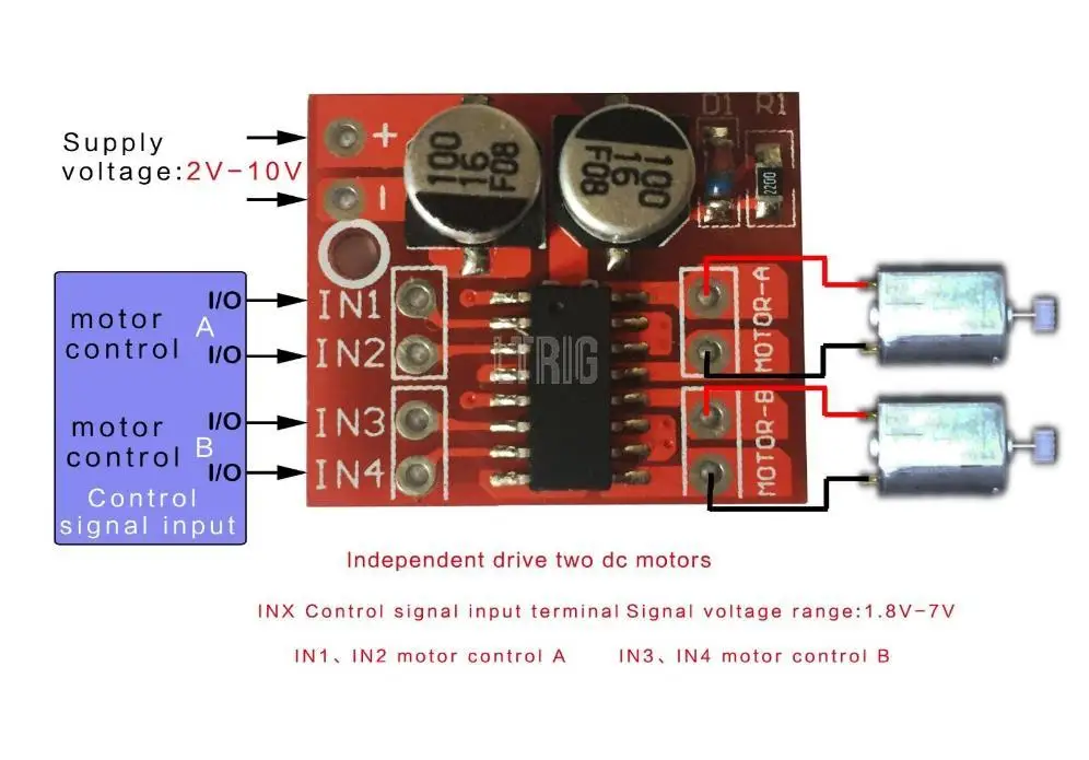 Ltrig personalizado 1 pçs 2 módulo de acionamento do motor dc invertendo pwm velocidade duplo h ponte motor deslizante para a vitória do carro inteligente l298n