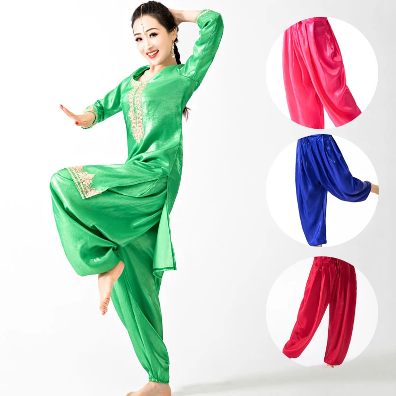 New India National Style Clothes Female Belly Dance Bollywood Dance Performance Stage Pants Oriental Dance Trousers DQL3807