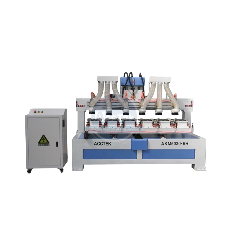 AccTek-máquina perforadora de raqueta de tenis, enrutador Cnc, AKM5030-6H con alta velocidad de trabajo