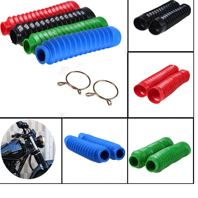 TDPRO Universal Motorcycle Rubber Protector Front Fork Gaiters Dust Cover Gators Boots Motorbike Shock Absorber Gaiter Covers