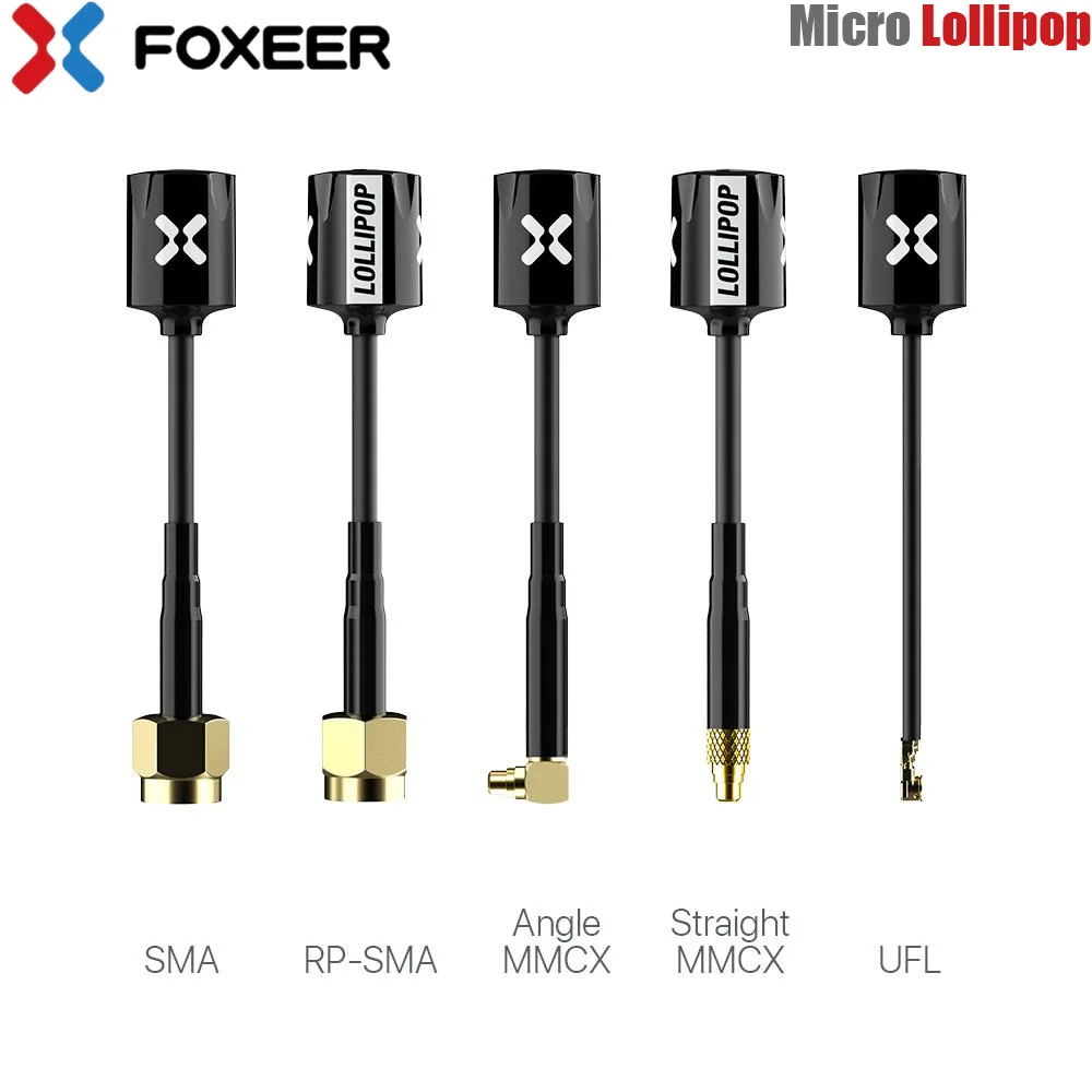 2szt/pudełko Foxeer Micro Lollipop 5.8G 2.5DBi High Gain Omni RHCP FPV Antena MMCX Right Angle RHCP UFL Super Mini For RC FPV Drone