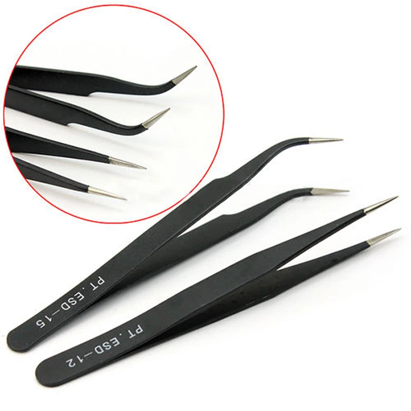 Eyelash Extension Tweezers Makeup Stainless Steel Non-magnetic Pincet False Eyelash Tweezers 3D accurate tweezers