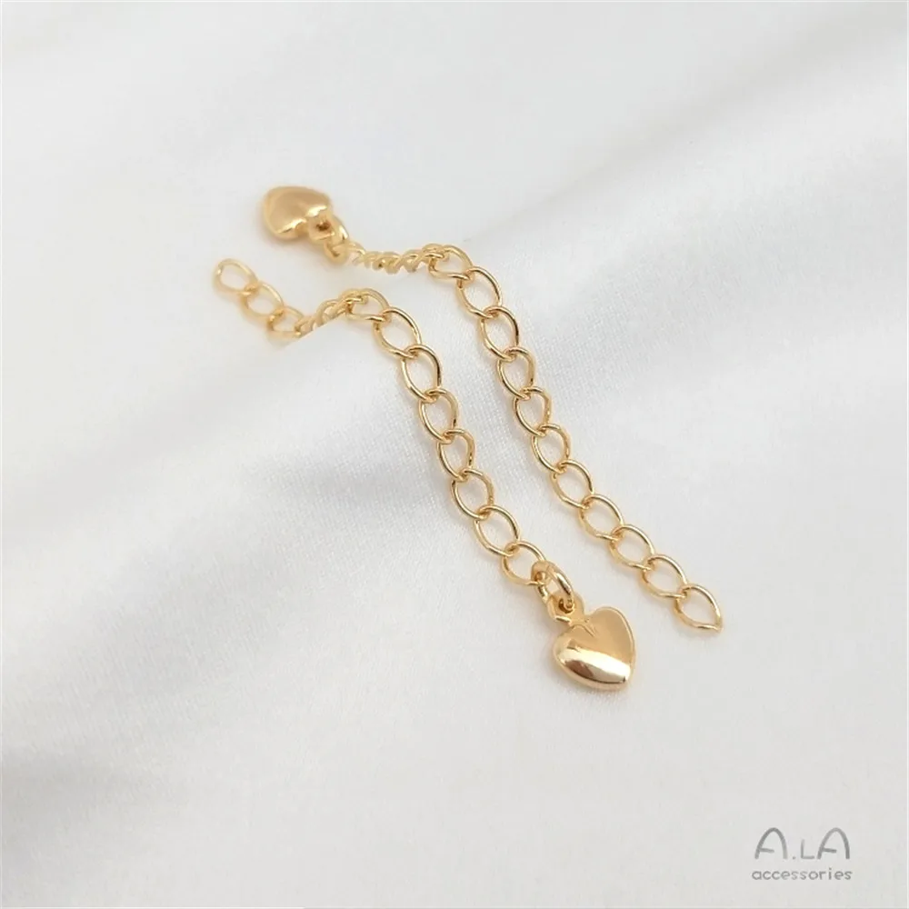14K Gold Plated Tail chain Water drop heart extension chain handmade DIY bracelet necklace extension chain accessories - Image 5