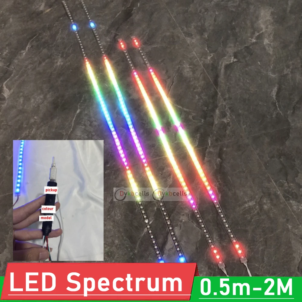 30/60/90/120 LED Audio Music rhythm light Level Indicator Colorful LED Spectrum Flexible Soft strip Sound Voice Control 5V CAR