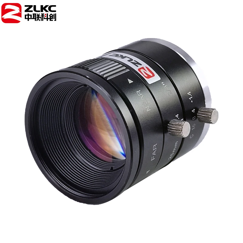 ZLKC 25 مللي متر البعد البؤري الثابت C جبل 2/3 بوصة آلة الرؤية F1.4 دليل القزحية فتحة كبيرة 3MP للكاميرات الصناعية 4K