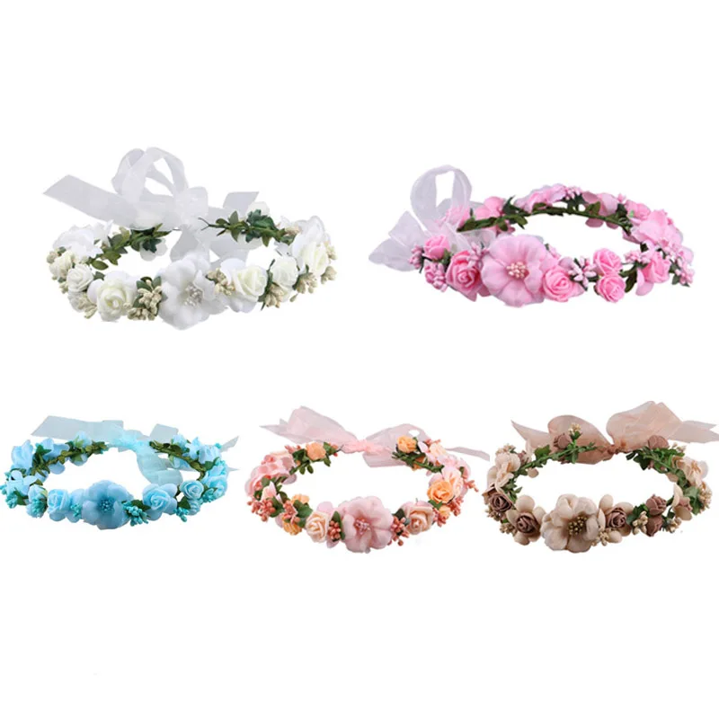 Sweet Ladies Headwear Women Floral Flowers Wedding Hair Accessories Hair Bands Lady Girls Headbands Bridal Headdress