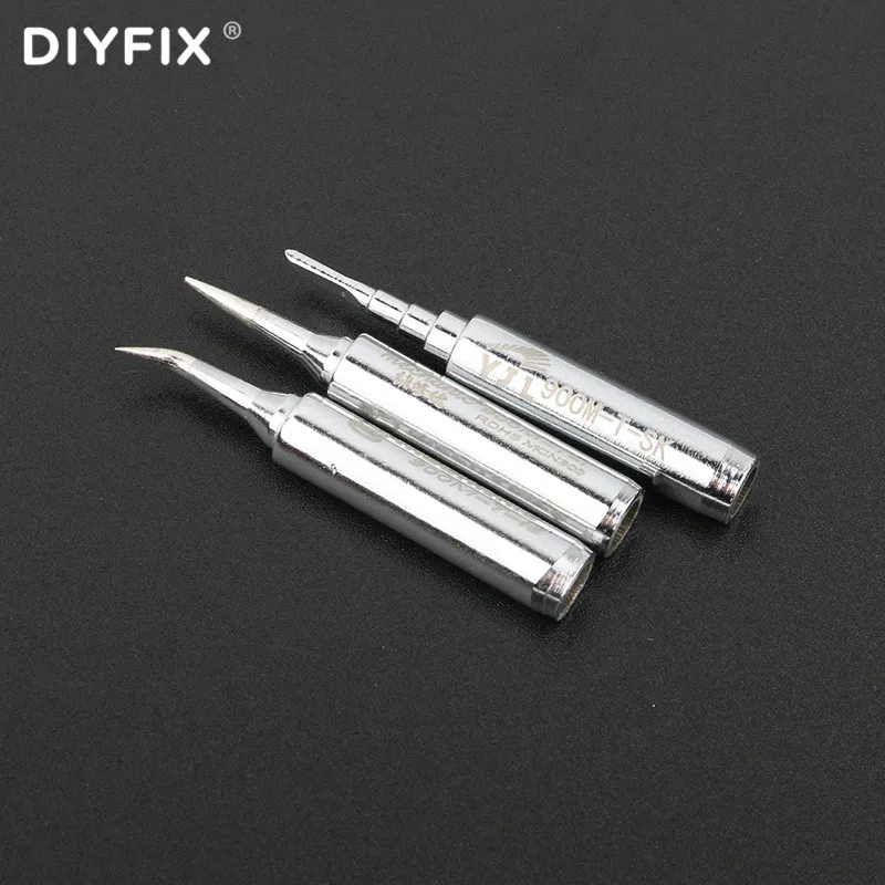 DIYFIX 900M Series Soldering Iron Tip Lead-Free Soldering Iron Head Black Tip Elow 936 Universal For Welding Accessories Repair