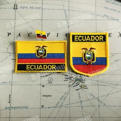 ECUADOR National Flag Badges Armband Embroidery Patches Shield And Square Shape   Lapel Pin One Set Cloth Accessories Backpack