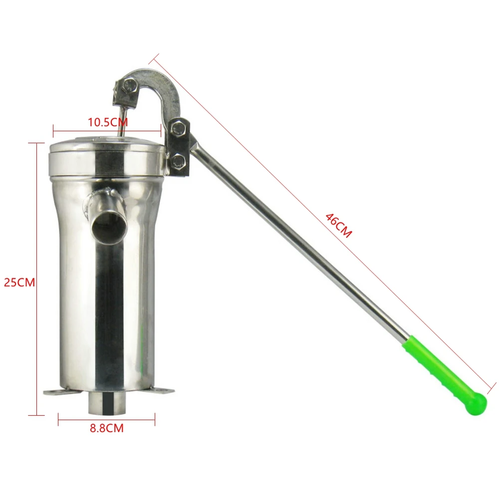 Manual Water Pump Stainless Steel Home Oil Pump Well Hand Shake Suction Pump Suction Well Water Max Lift 8M