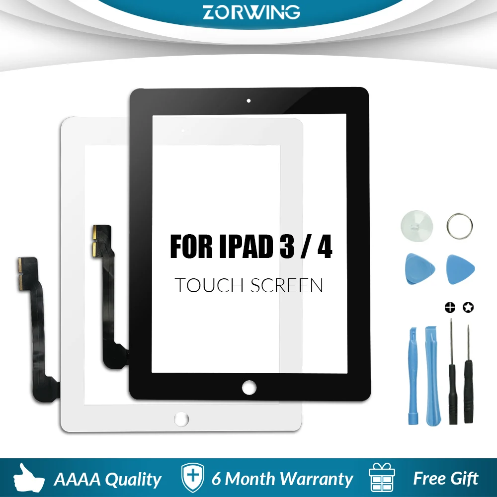 New Touch Screen For iPad 3 4 iPad3 iPad4 A1416 A1430 A1403 A1458 A1459 A1460 LCD Outer Digitizer Sensor Glass Panel Replacement