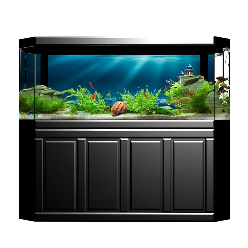 Undersea Decorative Aquarium 3D Background Sticker Fish Tank Wall Decoration Painting PVC