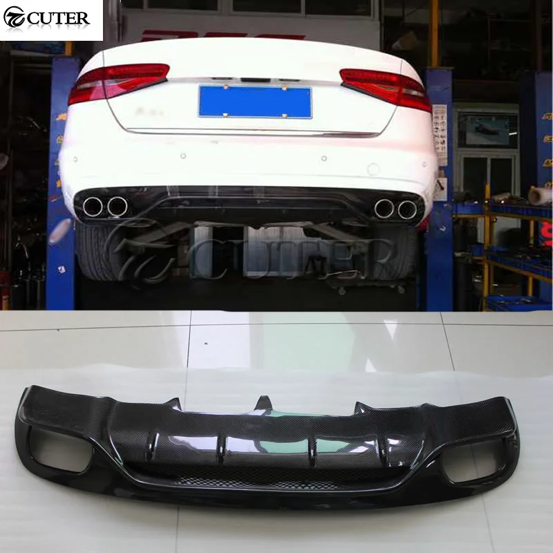 A4 B8.5 Abt Style Carbon Fiber Rear Bumper Diffuser Lip Car Back Bumper Spoiler Diffuser for Audi A4 B8.5 Standard Bumper 13-16