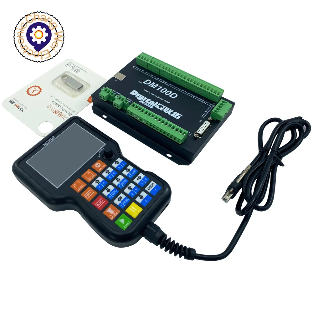 Aggiornamento NCH02 controller di movimento CNC offline portatile 3 assi 4 assi 5 assi codice G maniglia USB pulsante telecomando volantino CNC