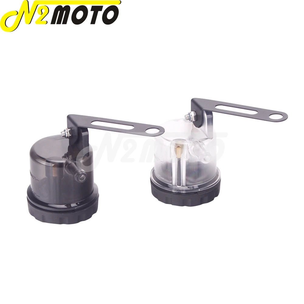 Motorcycle Front Brake Clutch Fluid Reservoir Tank Oil Cup w/ Bracket for Honda Yamaha Suzuki Kawasak Cafe Racer Street Bike