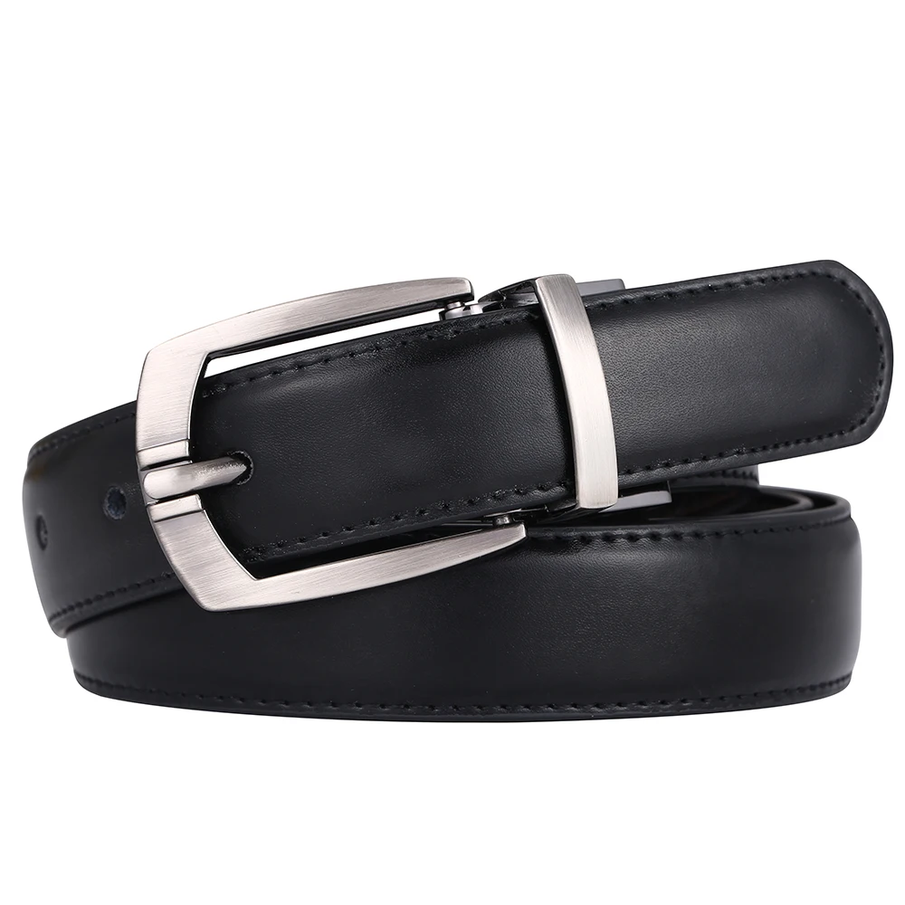 

European and American fashion business leisure belt 3.2cm reversible leather belt men's belt