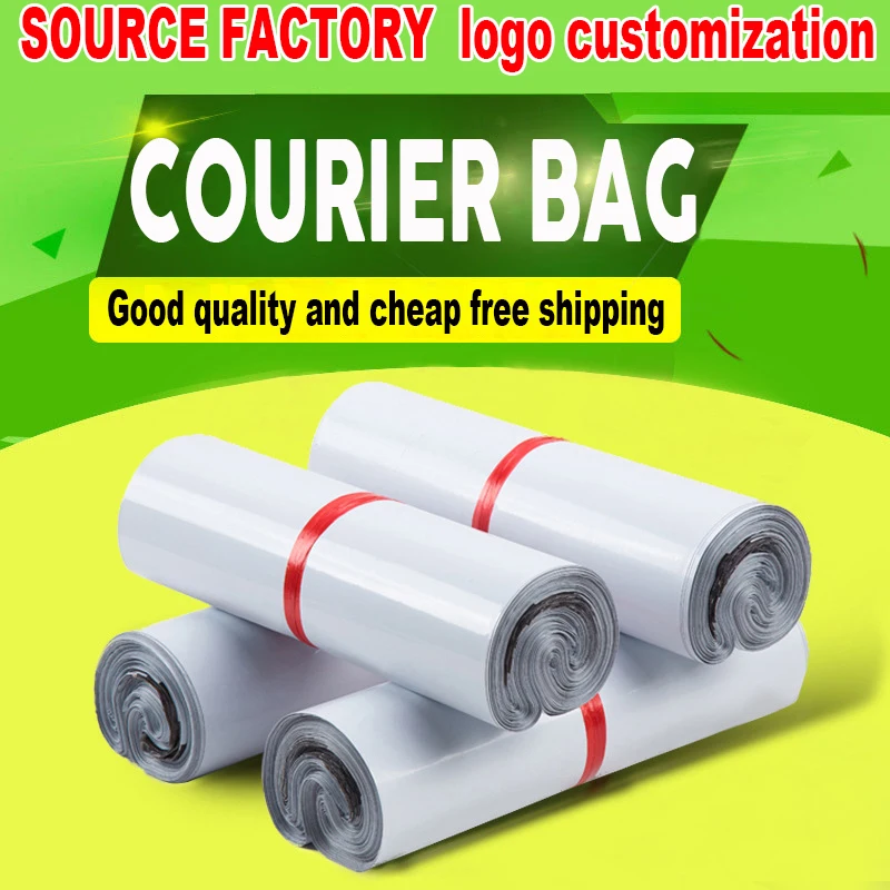 Manufacturers Custom White Courier Bags Packaging Bags Thickened Logistics Waterproof Custom Logo 100Pcs Multiple Specifications