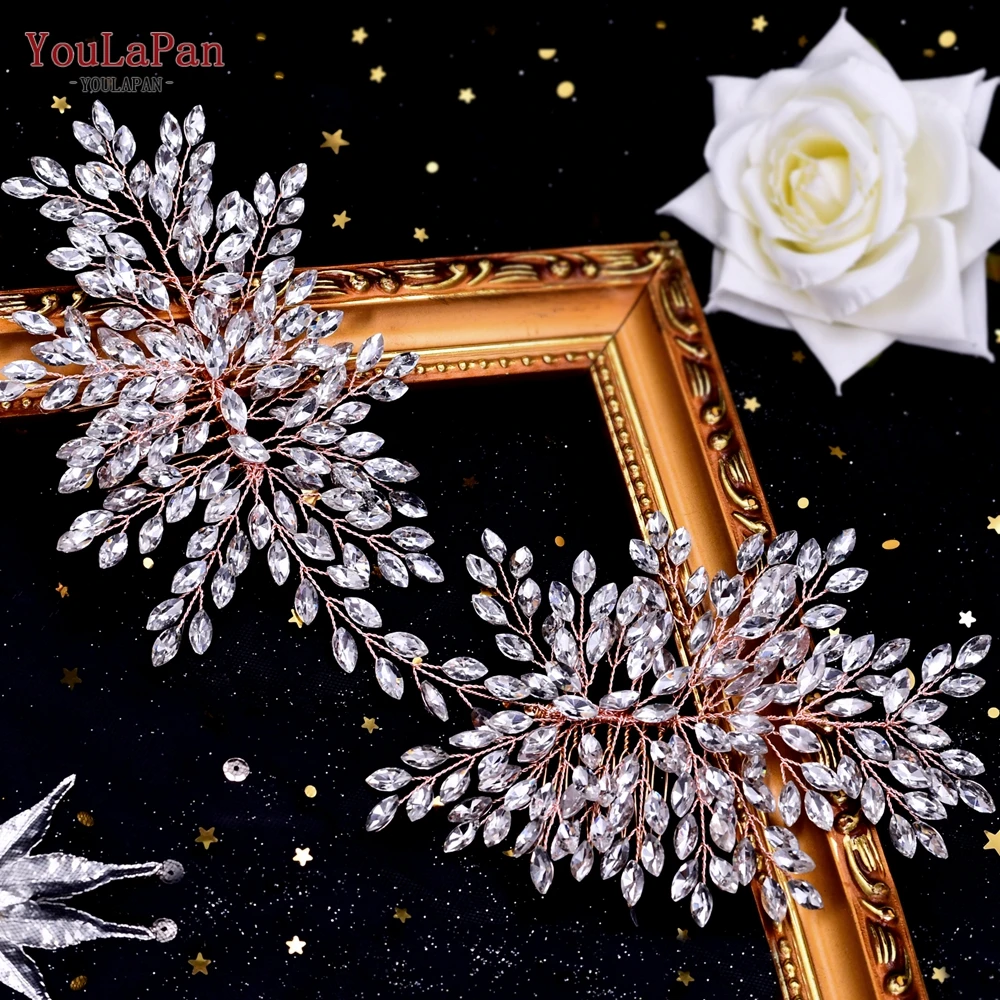 YouLaPan Crystal Headpiece Bridal Hair Clips Bride Comb Hair Accessories Wedding Tiara and Headdresses Bridal Headwear HP392