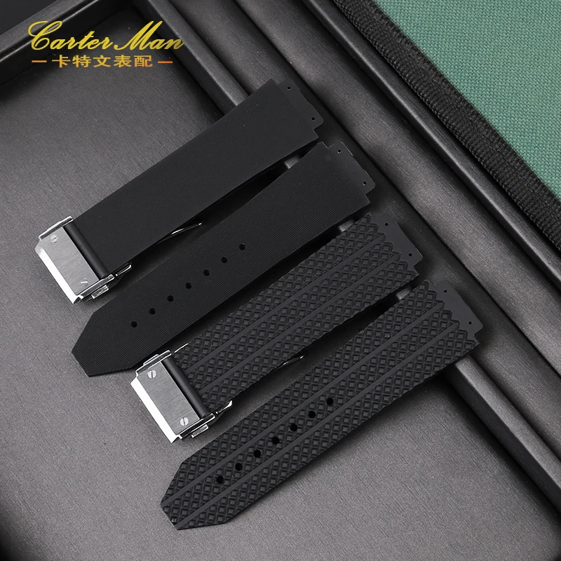 Rubber Watchband For HUBLOT BIG BANG Silicone 25*19mm Waterproof Men Strap With Butterfly Buckle Tool Watch Accessories Bracelet