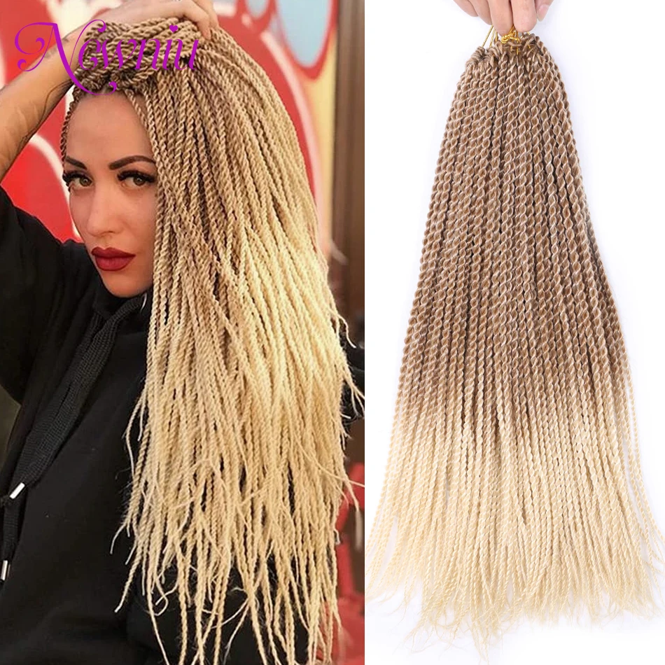 Extensiones de cabello sintético para trenzas senegalesas, crochet, ombre, para cajas de trenzas