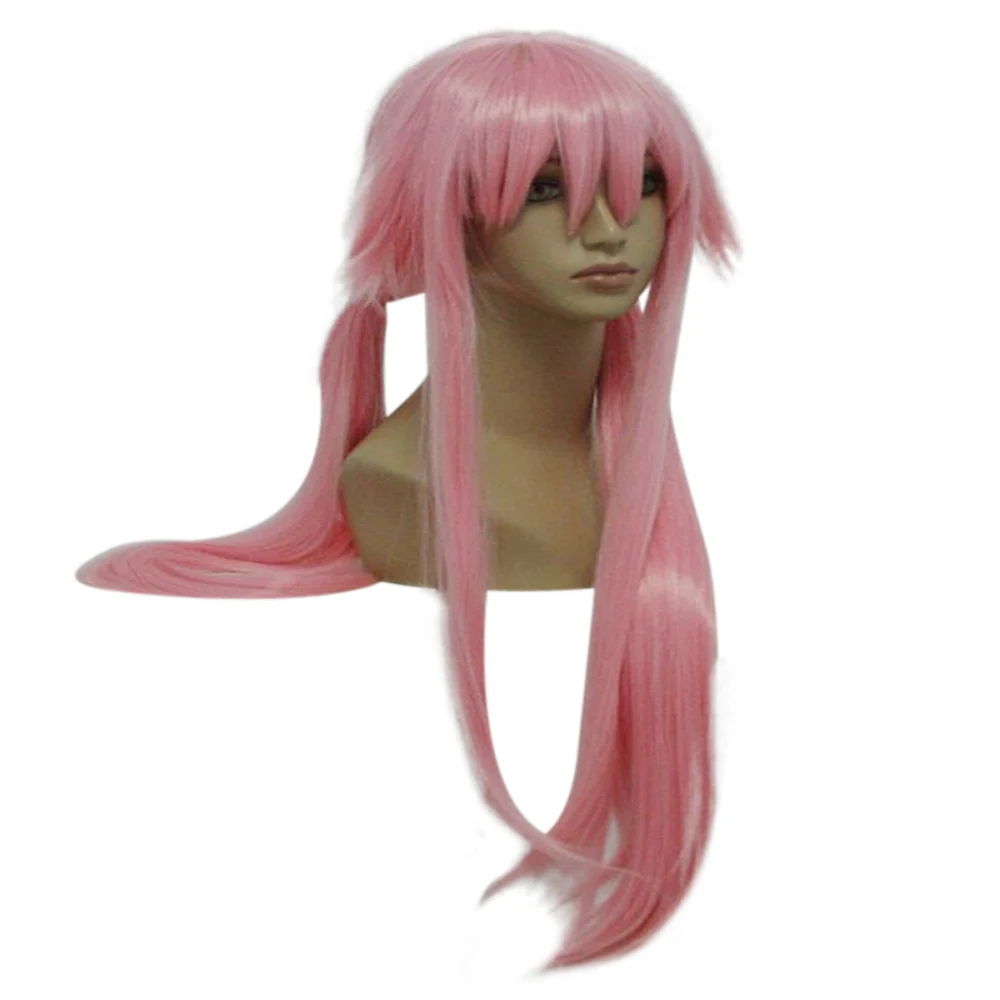 HAIRJOY Synthetic Hair Pink Long Straight Heat Resistant Fiber Wigs The Future Diary Gasai Yuno Cosplay Wig