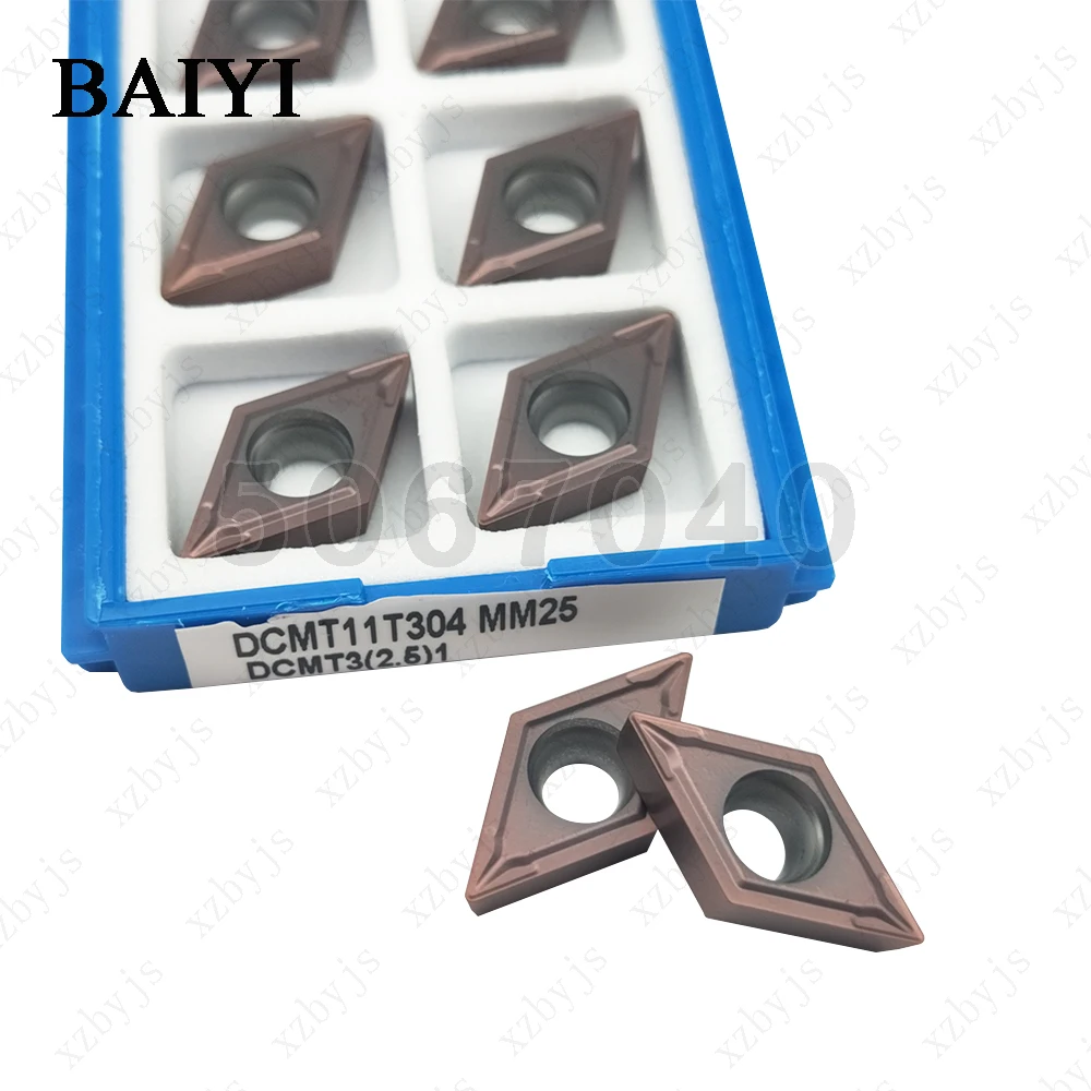 DCMT11T304 MM25 DCMT11T308 MM25 كربيد تحول داخلي, أداة قطع مخرطة معدنية ، أداة CNC DCMT 11T304/08 شفرة