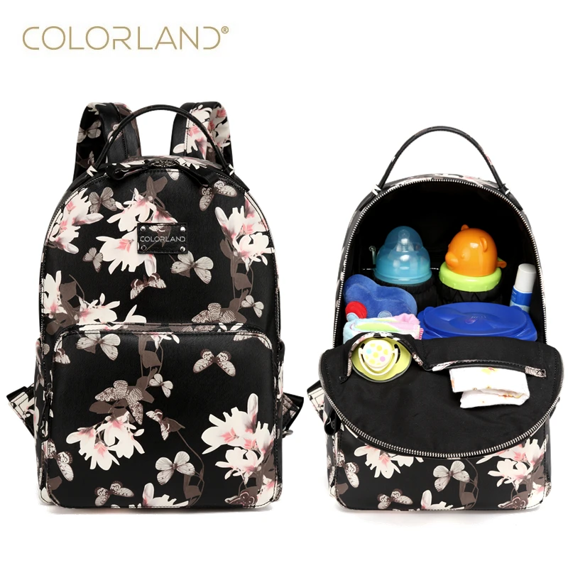 

Diaper Bag Backpack Designer Mother Kids Tote Bag Mom Diapers Handbags For Women Backpacks PU Leather Print Butterfly