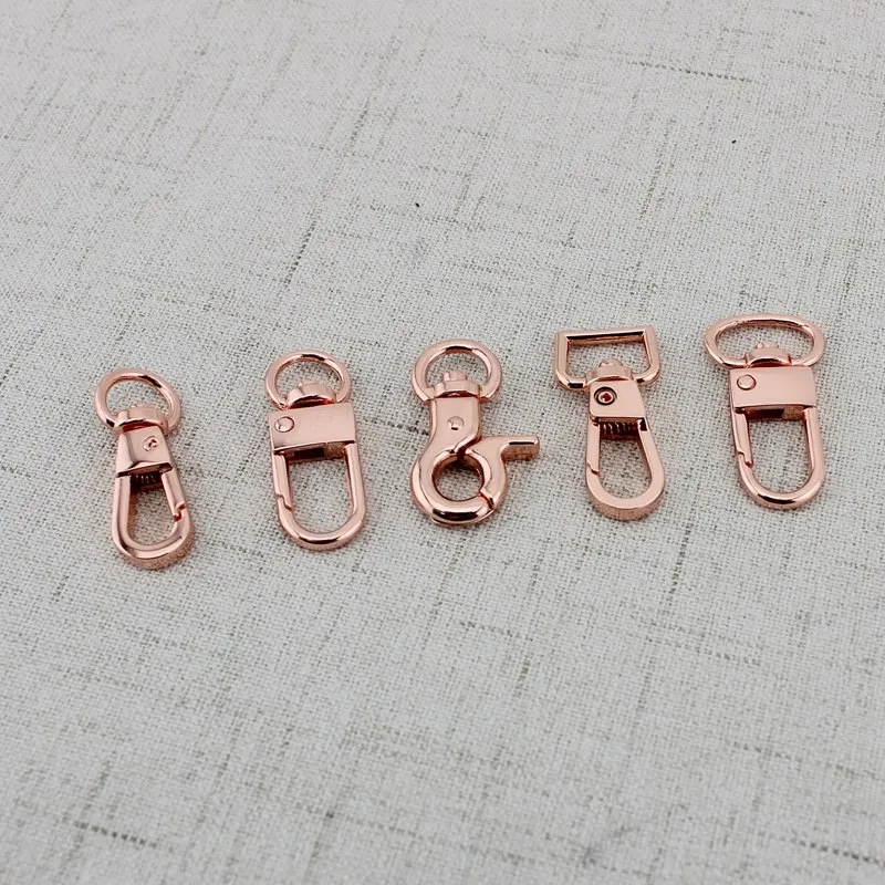 4-30pcs Rose gold Swivel Lobster clips carabines snap hook metal zinc hardware handbag weekend bags hanger