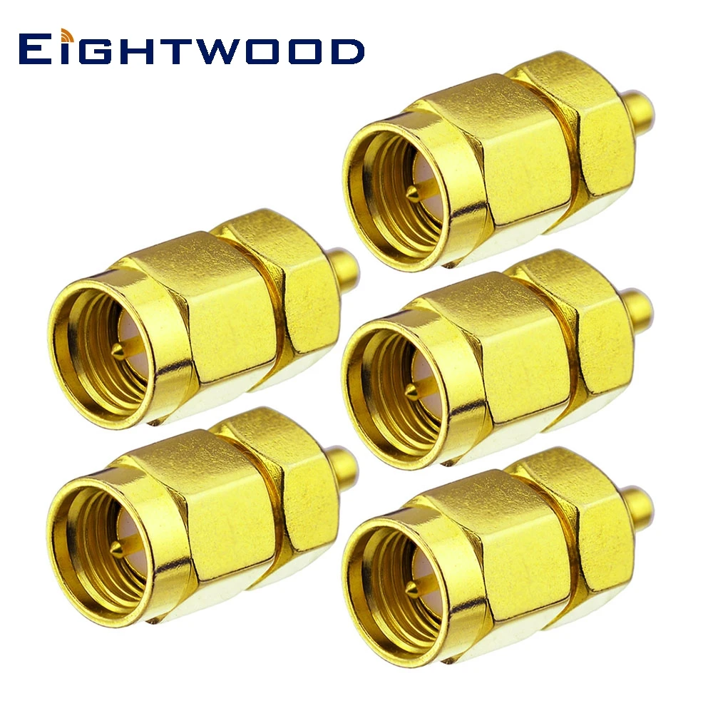 

Eightwood 5PCS SMA to MMCX RF Coaxial Adapter SMA Plug Male to MMCX Plug Male RF Connector Straight Gold 50 Ohm Between Series