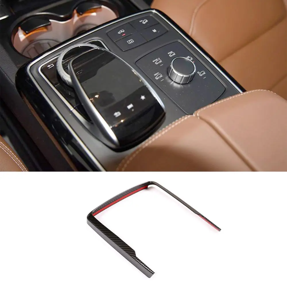 Carbon Fiber Style ABS Central Control Multimedia Mode Decoration Frame Trim for Mercedes Benz GLE GLS ML GL Class W166 2013-19