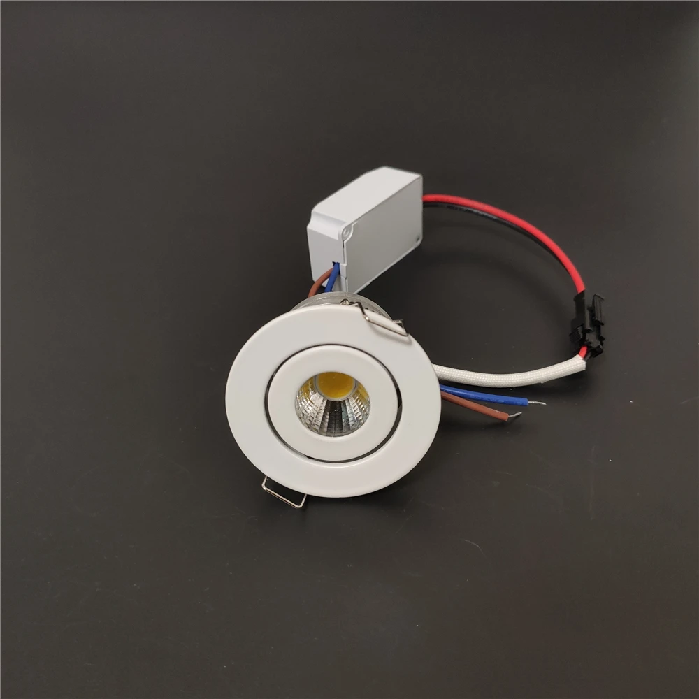 3w 5w cob spot light dimmable Opening 4-4.5 cm downlight Recessed aluminum white black gold silver 110V 220V