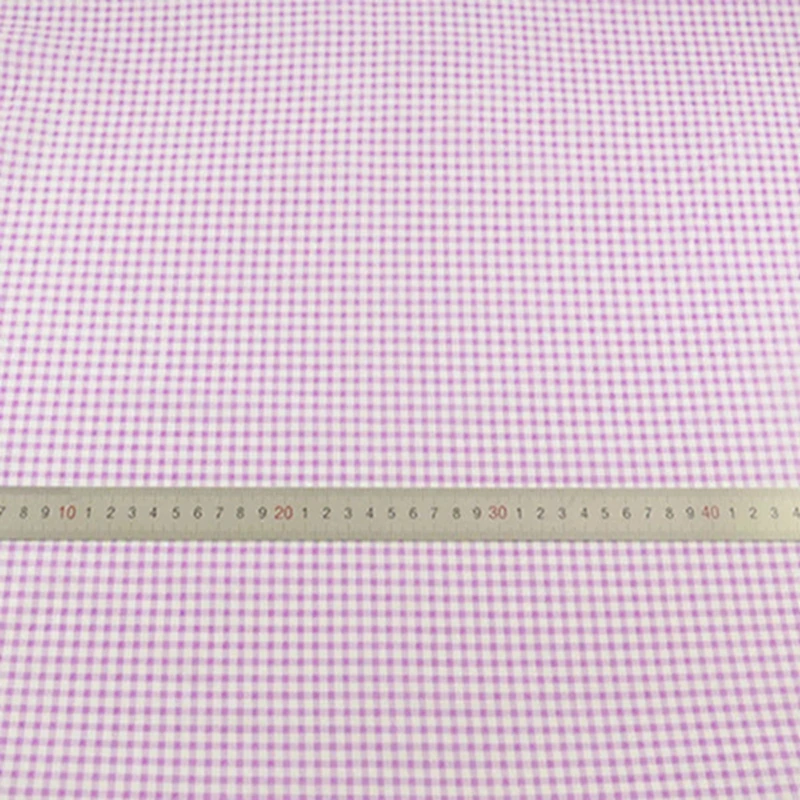 Rosa und weiß karierter Baumwollstoff zum Nähen von Steppdecken, Puppenzubehör, Material, Patchwork-Stoff im Meterware, dünn – Detail 31